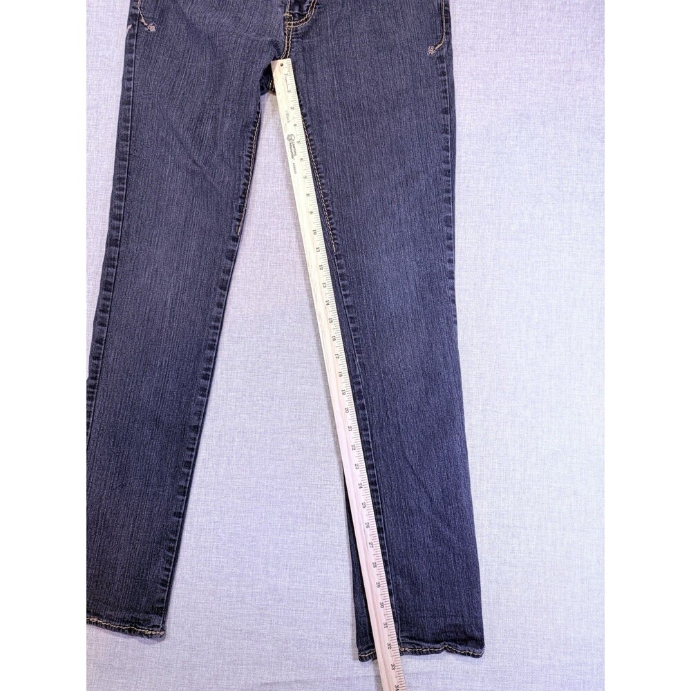 Apple Bottoms Jeans Women 10 Bootcut Dark Wash Y2K Embroidered Logo Low Rise - Picture 2 of 11